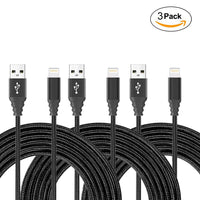 PACK DE 3 CABLES USB VERS LIGHTNING 2 METRES