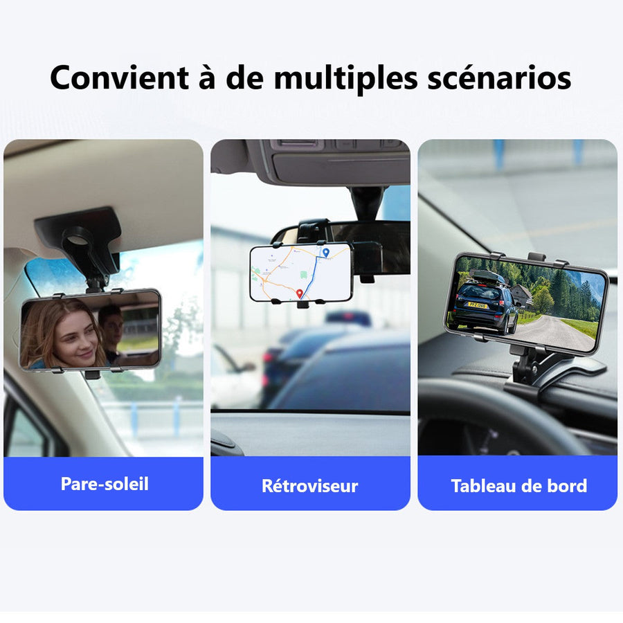 Support de Téléphone Voiture avec Rotation 180°