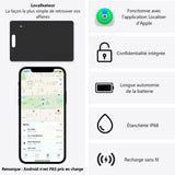Carte de Suivi, Smart AirTag Card Compatible avec Apple Find My (iOS Uniquement)