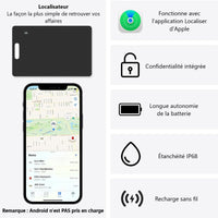 Carte de Suivi, Smart AirTag Card Compatible avec Apple Find My (iOS Uniquement)