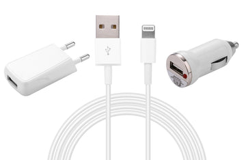 PACK 3 /1  AVEC CABLE USB VERS LIGHTNING 1 METRE