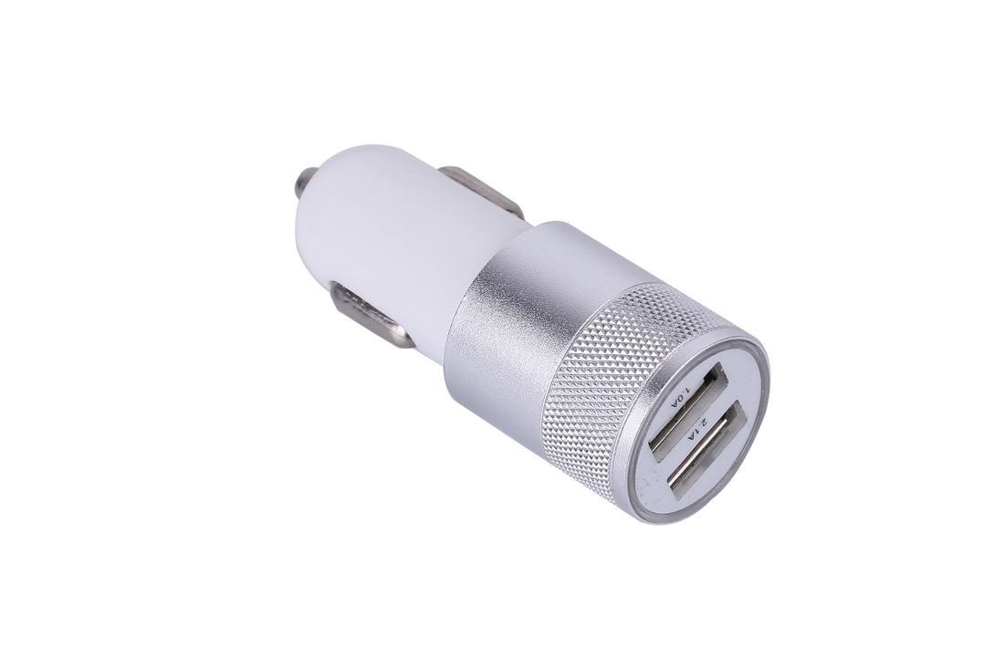 CHARGEUR ALLUME CIGARE ACIER DOUBLE ENTREE USB